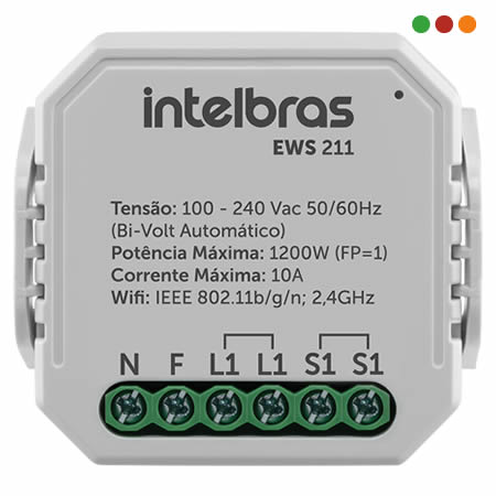 zzSmart Home | Controlador SMART WiFi | 1 Interruptor | EWS 211 IZY - Intelbras