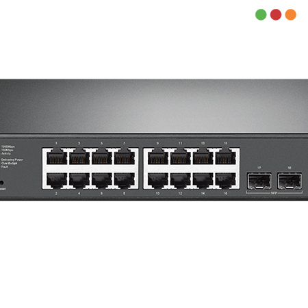 zzSwitch PoE 18p 10/100/1000 | 16 x PoE+ | 2 x SFP+ | TL-SG2218P | TP-LINK - Imagen 3