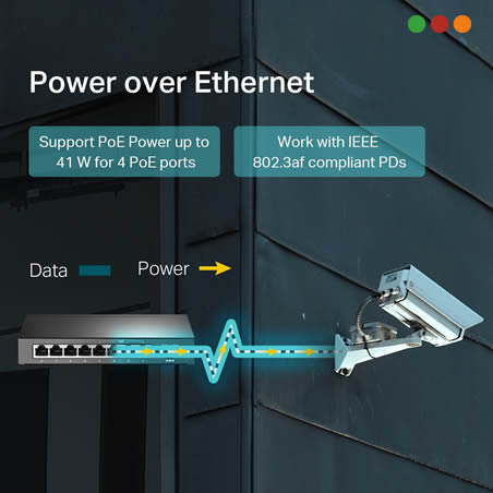 zzSwitch PoE 5p 10/100 - 4 x Port PoE af | METAL | TL-SF1008LP | TP-LINK - Imagen 3